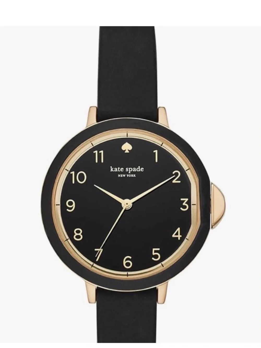 kate spade new york park row three-hand black silicone watch Black